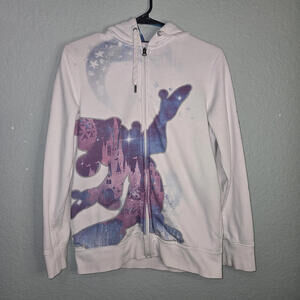 Disney Parks Sorcerer Mickey Mouse Hoodie Sweatshirt size M White Fantasia 2017